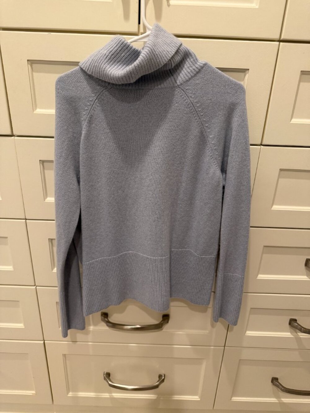 Athelta Wool Cashmere Aspen Turtleneck Sweater Light Blue Size M #632072 - Picture 2 of 3